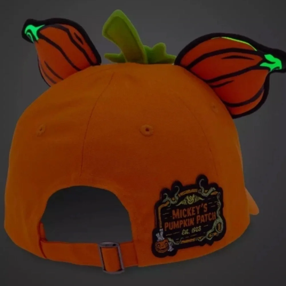 Adult Disney Mickey 2024 Pumpkin Glow-In-The-Dark Baseball Hat - NWT